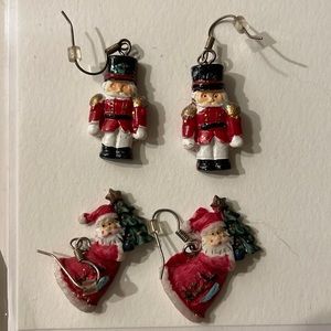 Two pair of Christmas novelty earrings